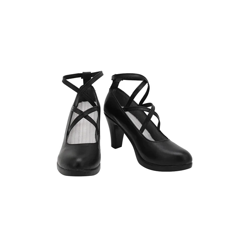 Azur lane hms dido sapatos pretos botas cosplay couro feito sob encomenda qualquer tamanho para unissex adereços de festa de halloween