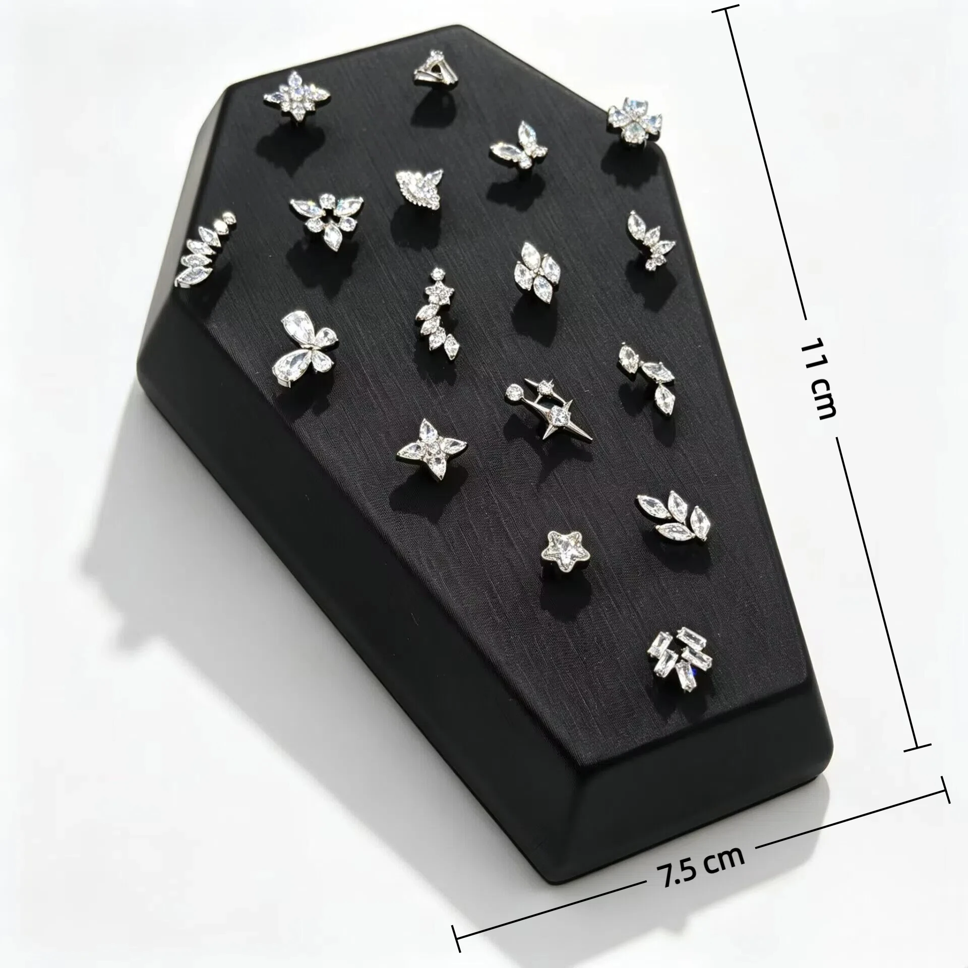 Faux leather Display Stand for 16G 14G Body Piercing Jewelry Display Holder Belly Nipple Body jewelry Organize