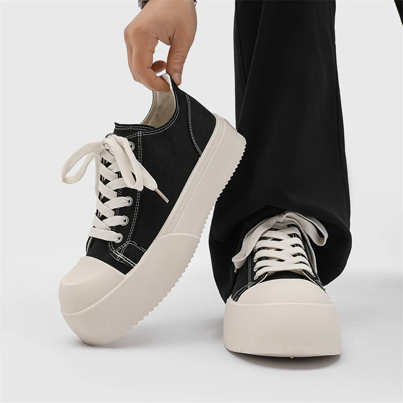 

Summer New Half-drag Canvas Shoes Without Heels, Lazy Person's One-foot Wear, Thick-soled, Big-headed Outerwear Board Shoes