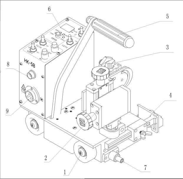 

Auto Weld Small HK-5B Tractor Carriage Precision Intermittent Continuous Welding For Fillet Seam New Condition