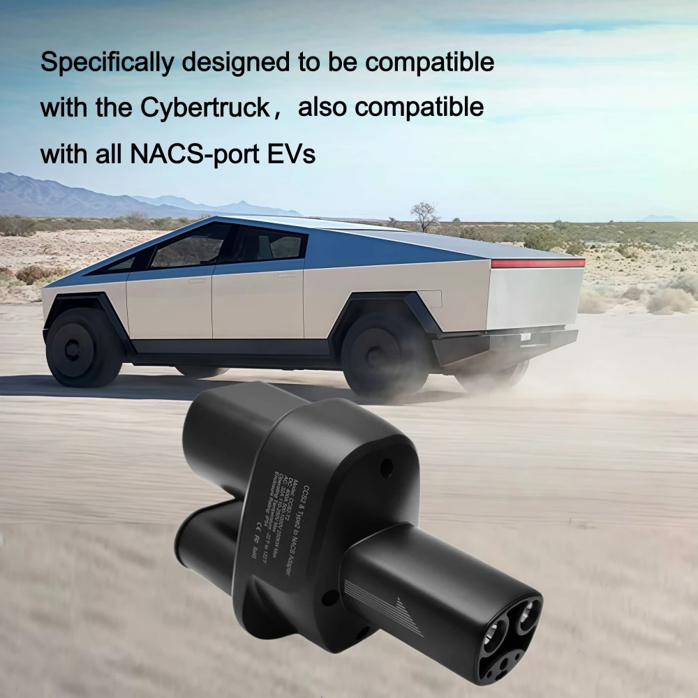 CCS2&Type2 to Cybertruck(2 in 1) also compatible with all NACS-port EVs  400A EV Fast Charger Convertor Adapter CCS2-NACS