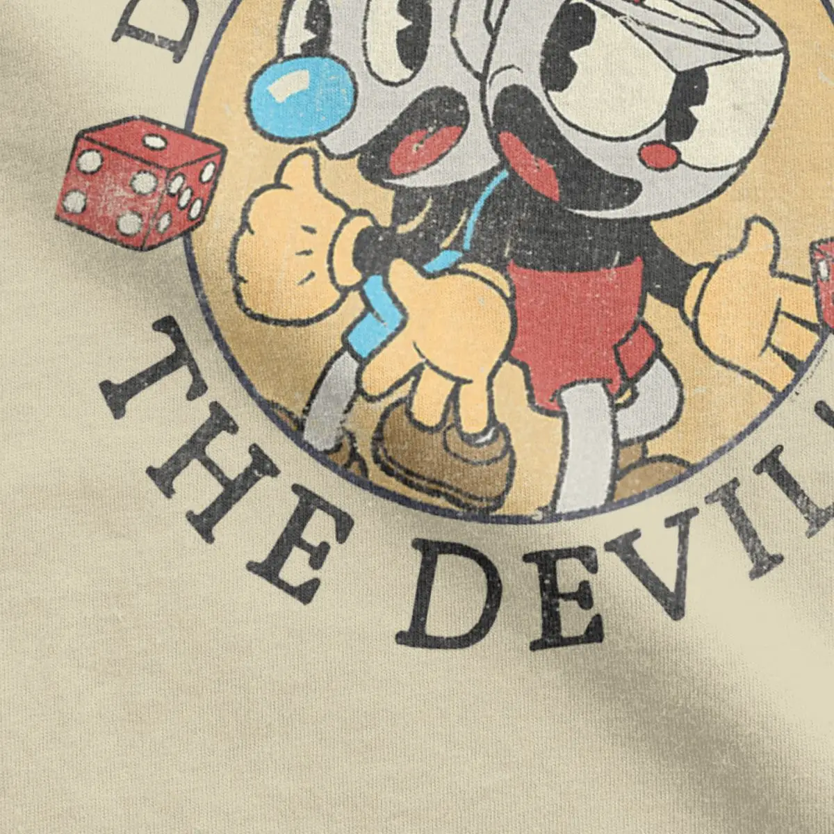 Don\'t Deal With The Devil Men T Shirt Cuphead Mugman Funny Tee Shirt Short Sleeve Round Neck T-Shirts 100% Cotton Clothes