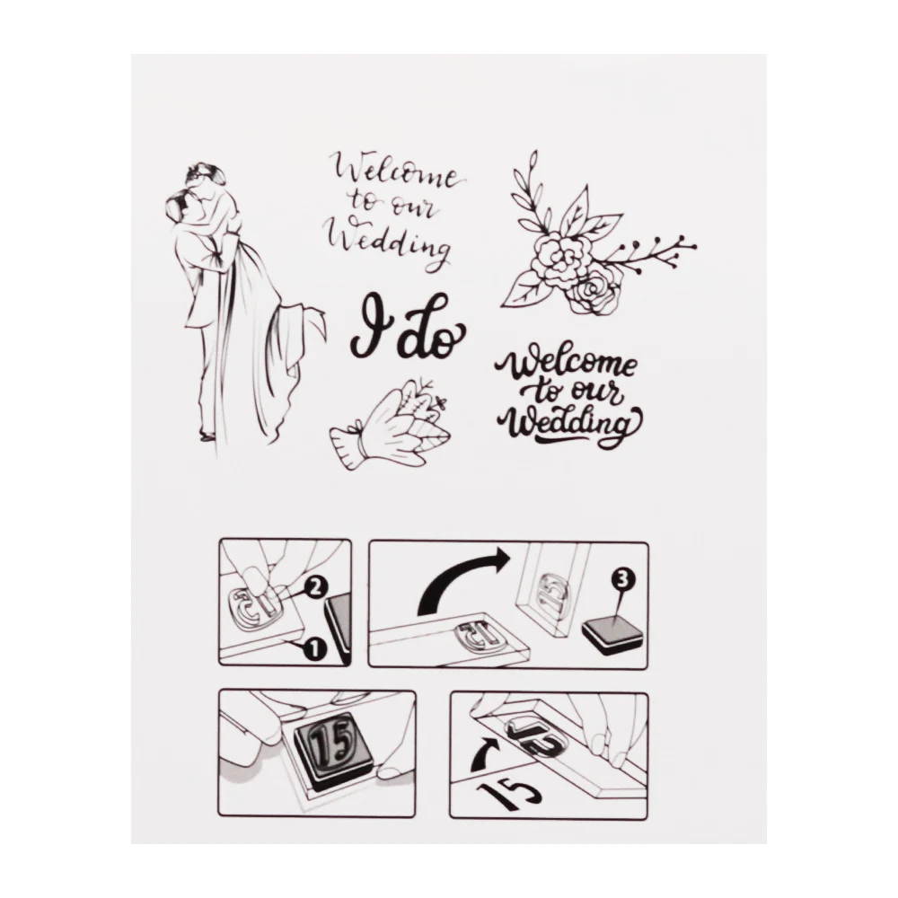 Creative Path Scrapbooking Journaling Clear Silicone Stamps Wedding Birthday Happy Celebrate Self Inking Stamps For Cardmaking