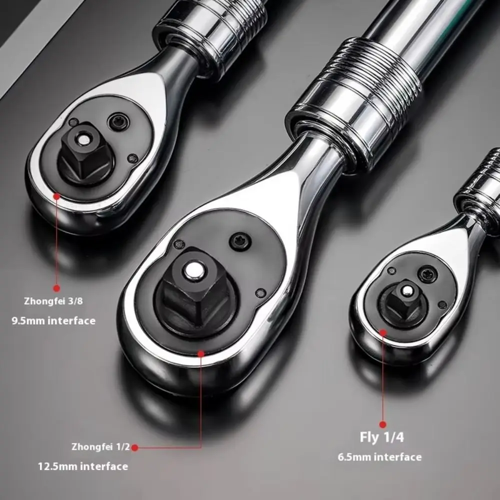 1/4 3/8 1/2 Inch Retractable Ratchet Wrench 72 Teeth Quick-release Socket Wrench Chrome-vanadium Steel Extendable Handle