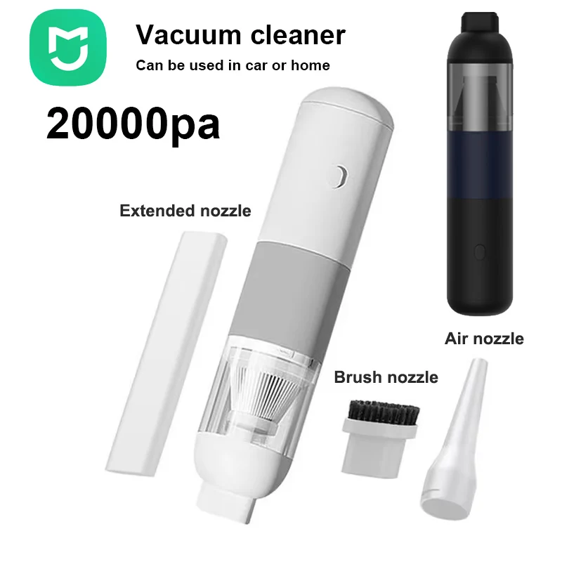 MIJIA 20000PA Wireless New Car Vacuum Cleaner Portable Mini Handheld Vacuum Cleaner Smart Home Car Dual-purpose Mi Dust Catcher