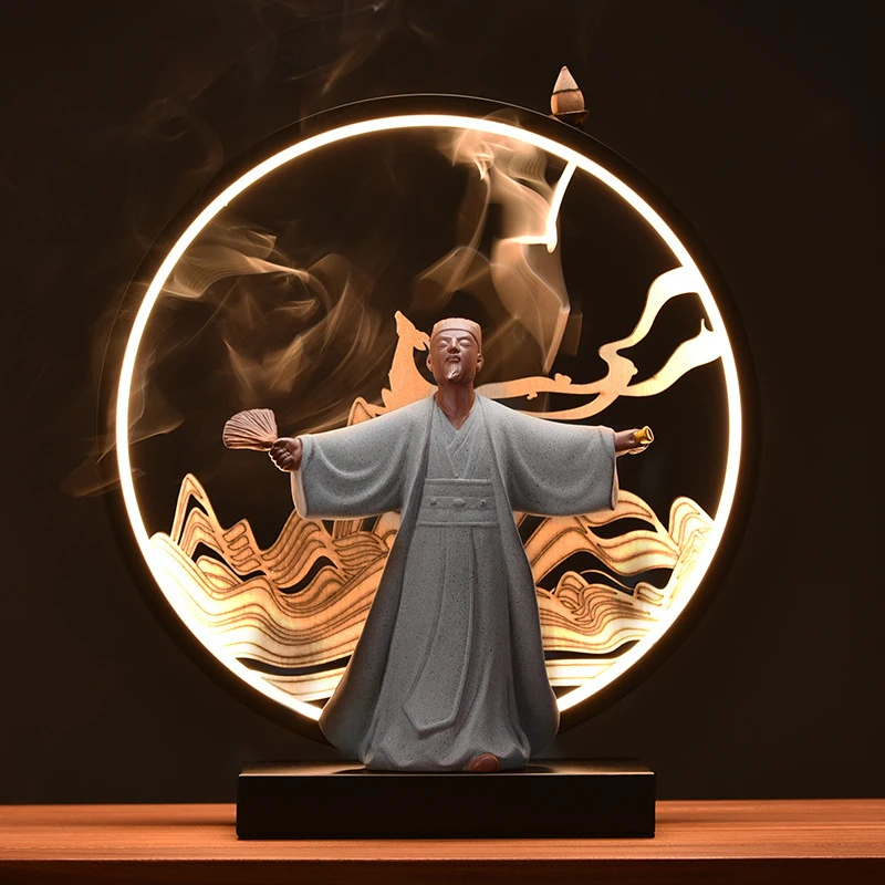 Zhuge Liang Ceramic Sculpture Figurine For Home, Study Room, Student Desk, Office, Three Kingdoms Character Craft