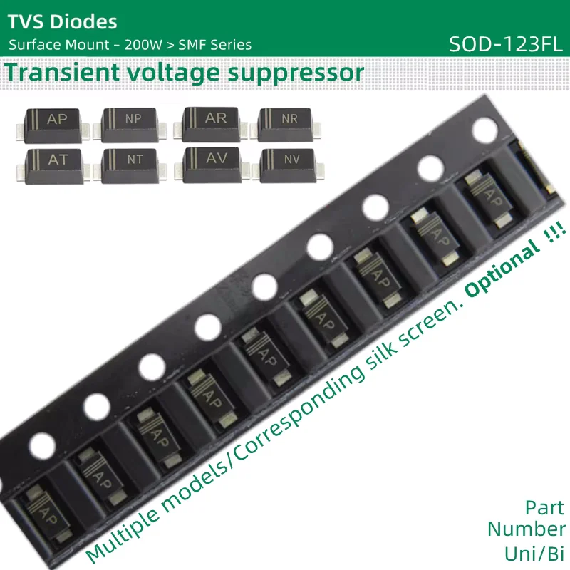 50pcs/lot TVS Diodes SMF package 200W SMF90A SMF100A SMF110A SMF120A SMF130A SMF150A SMF160A