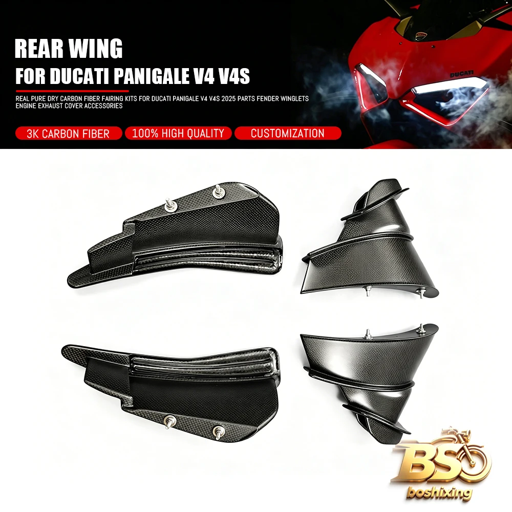 For Ducati Panigale V4/V4S 2019-2025 Motorcycle Modification Parts 3K Carbon Fiber Fixed Wing Side Winglets