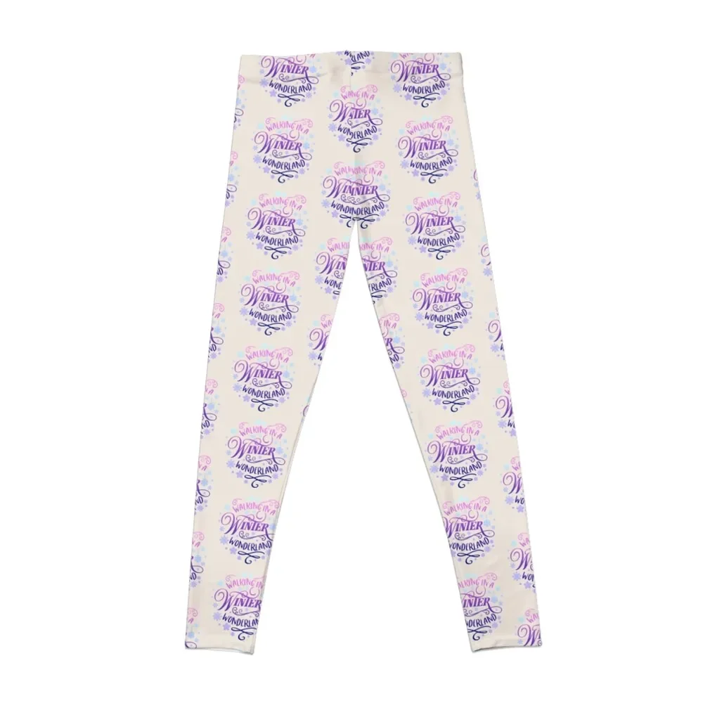 Walking In A Winter Wonderland, Colorful Winter Design Leggings exercise clothing for Women's pants Womens Leggings