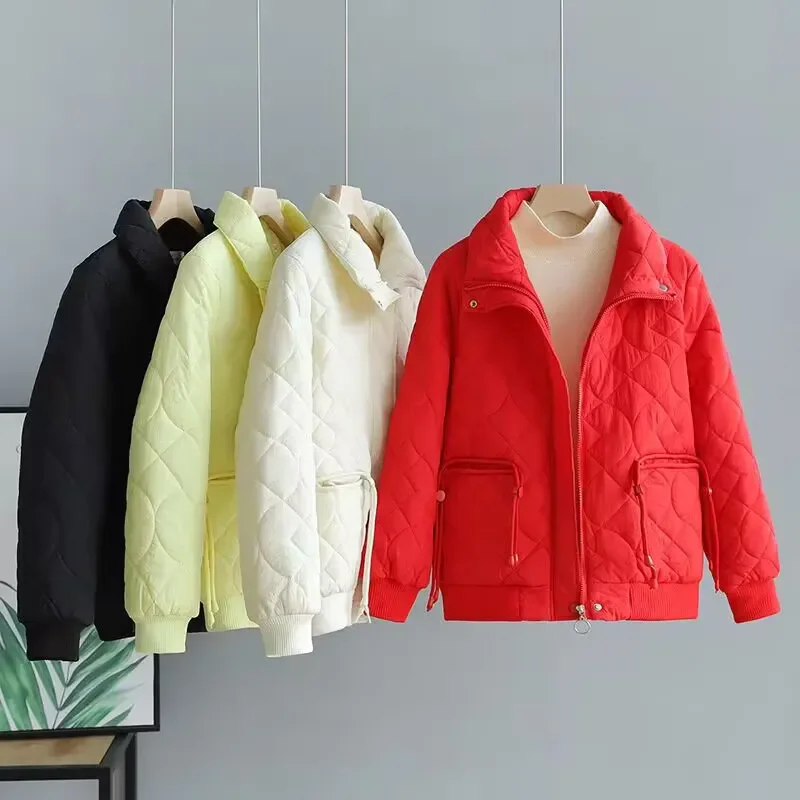

2026 New Winter Parkas Short Down Cotton Jacket Women Korean Fashion Stand Collar Warm Padded Coat Fashion Loose Outerwear T1560