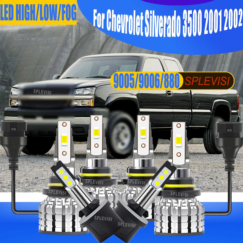

Advanced LED Headlight High Low Fog Light Bulbs - for 60,000 Hrs Use For Chevrolet Silverado 3500 2001 2002 / 2500 HD 2001 2002
