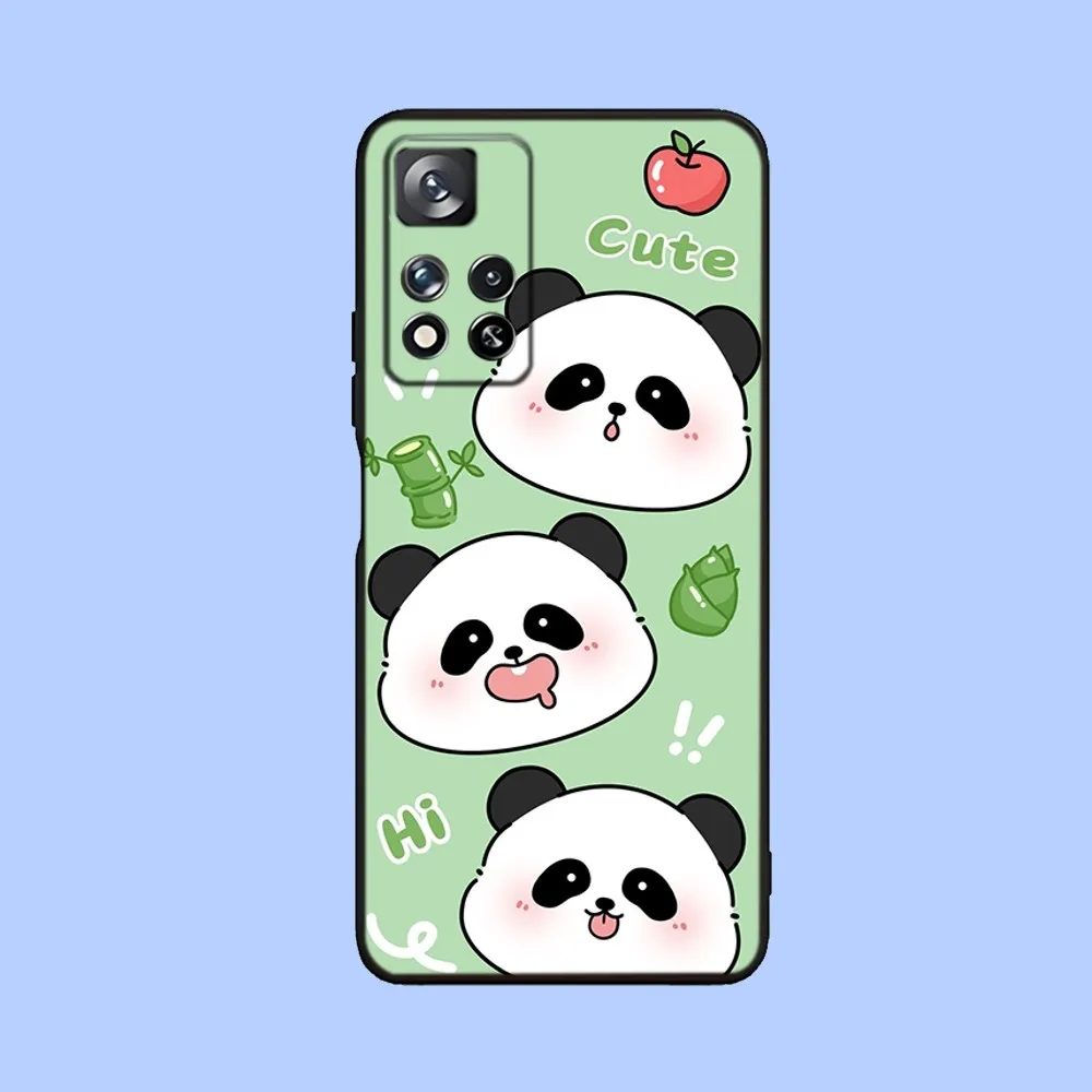 Animal Cartoon FuBao Panda Phone Case For Samsung Galaxy A13,A21s,A22,A31,A32,A52,A53,A71,A80,A91 Soft Black Cover