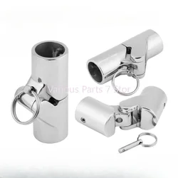 316 Marine Stainless Steel Folding Swivel Coupling Tube Pipe Connector Boat Deck Hinge Mount Connector Boat Hardware Fitting 1pc