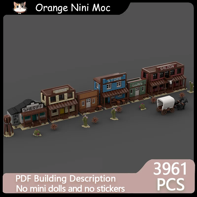 

City Street View Model MOC Building Bricks Western Style Towns Modular Technology Gifts Holiday Assemble Children Toys Suit
