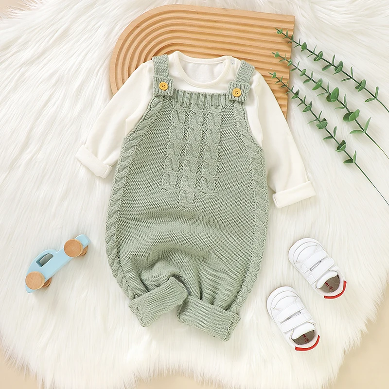 Baby Rompers Clothes Spring Autumn Sleeveless Newborn Boys Girls Knit Jumpsuits Playsuits Winter Infant Overalls Toddler Outfits