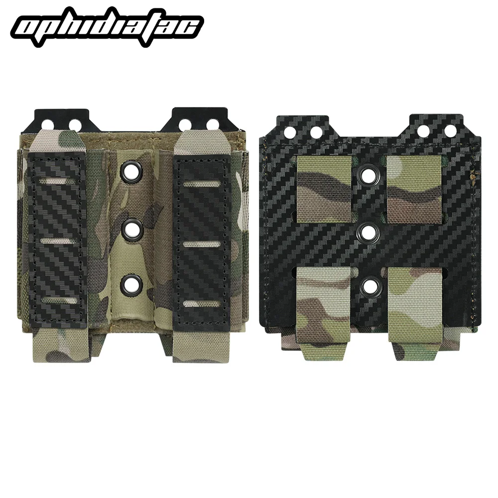 OPHIDIANTAC  Mag Pouch 9mm Double Mag Carrier Carbon Fiber MOLLE Pouch