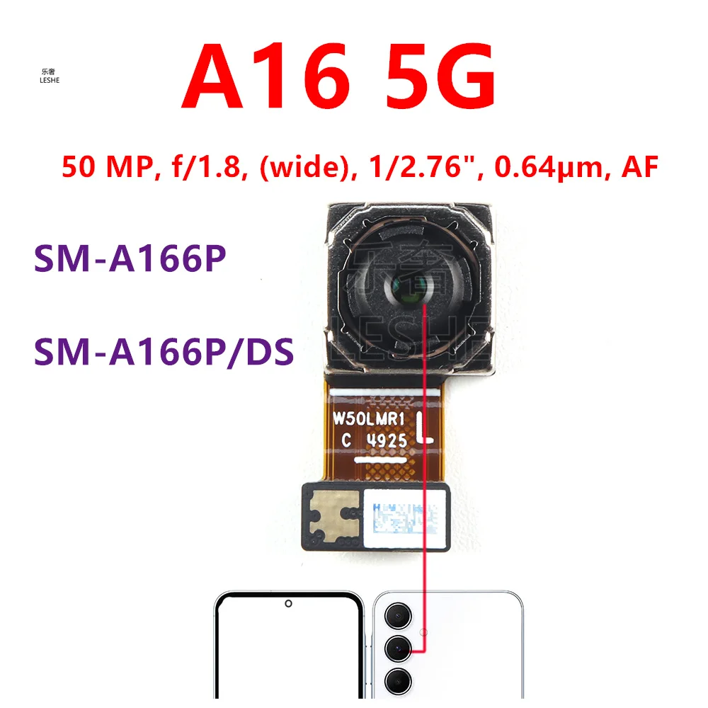 

Основная задняя камера 50 МП для Samsung Galaxy A16 5G SM-A166P, SM-A166P/DS, модуль задней камеры, запасные части для смартфона