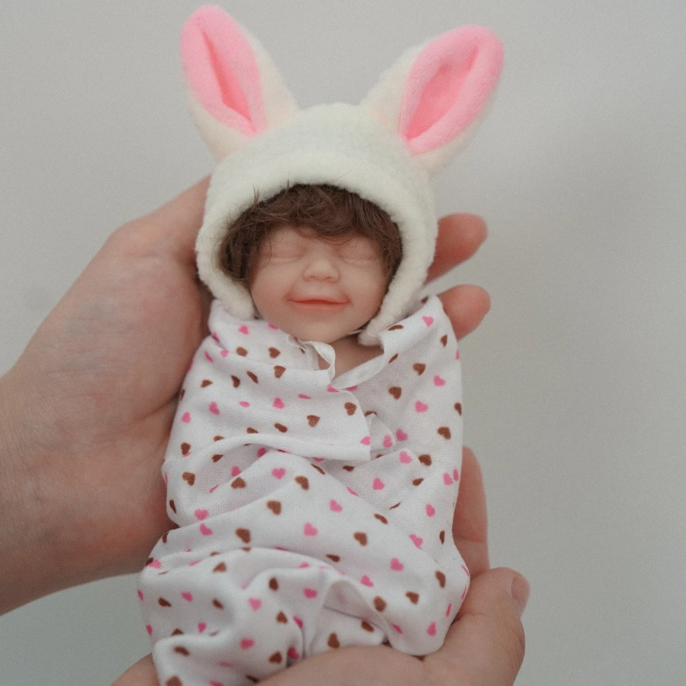 6 Inch Soft Body Mini Silicone  Baby Dolls with Real Life Tiny Baby Doll with Gifts Box & Feeding Bottle