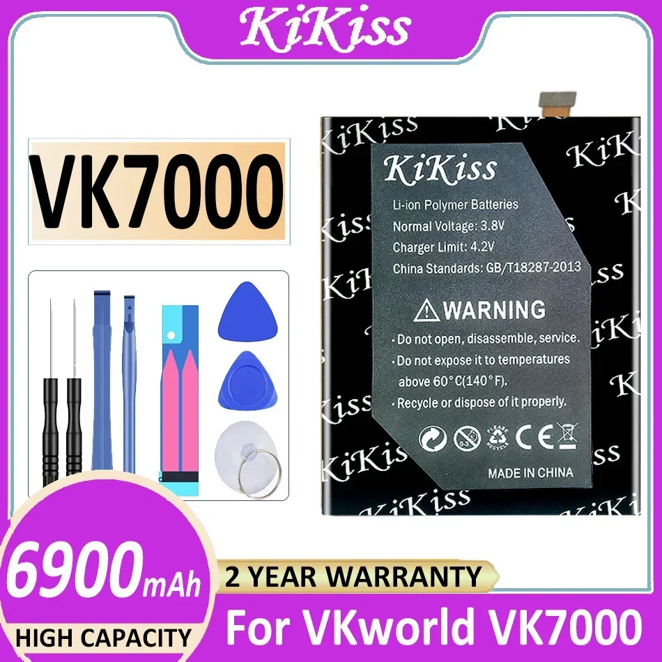 

Мощная батарея KiKiss VK 7000 6900mAh для VKworld VK7000 4G LTE IP68 Bateria