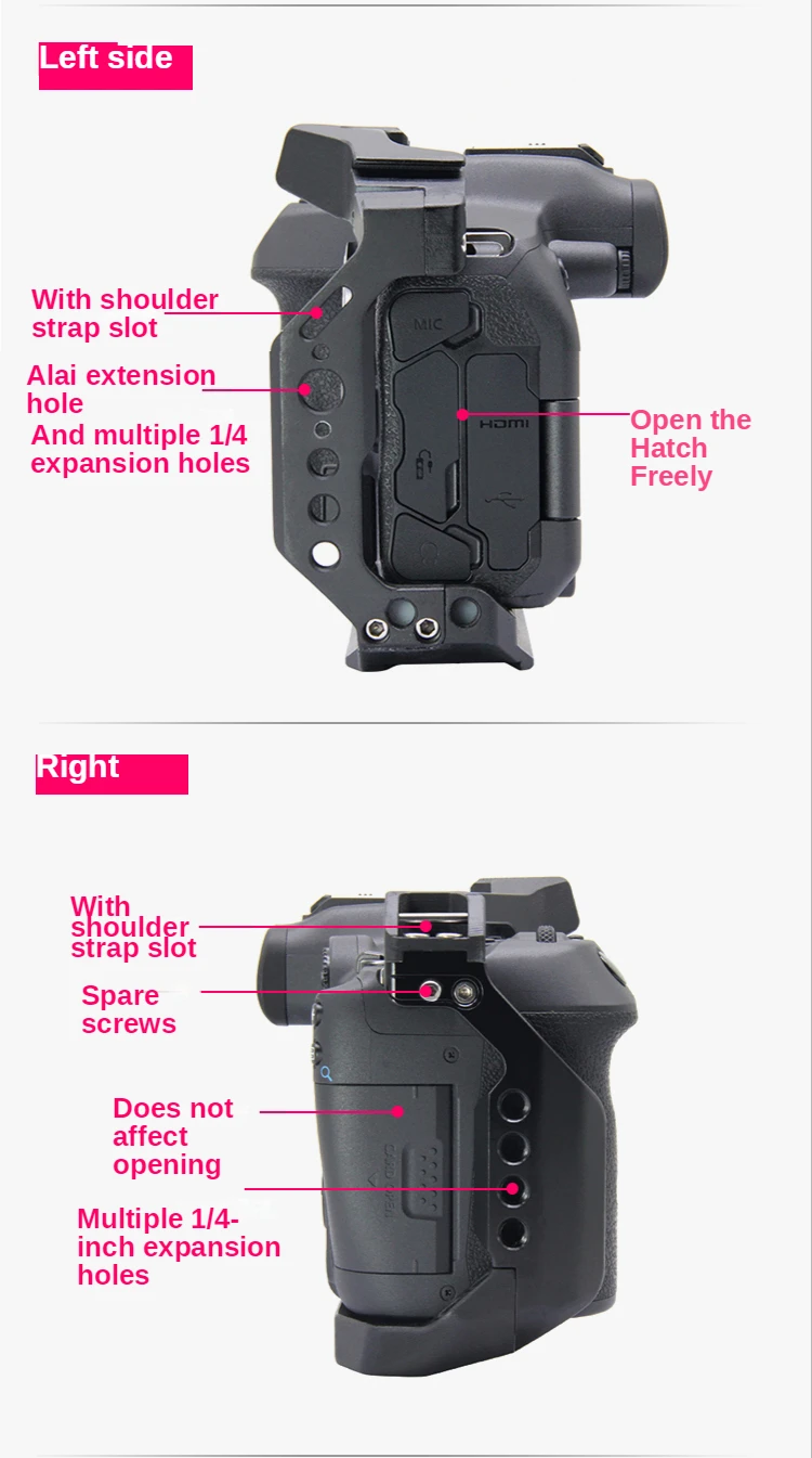 M-REMOTEカメラケージキヤノンeos R7ワットコールドシューマウント1/4