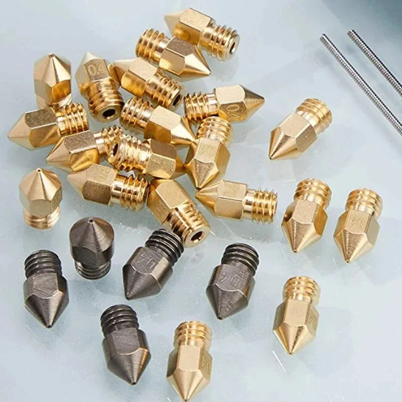 3d Printer Nozzle Mk8 0.2/0.3/0.4/0.5/0.6/0.8/1Mm Nozzle 3d Printer Messing Nozzles Voor CR-8/CR-10/Ender3 V2/ Ender 5/6