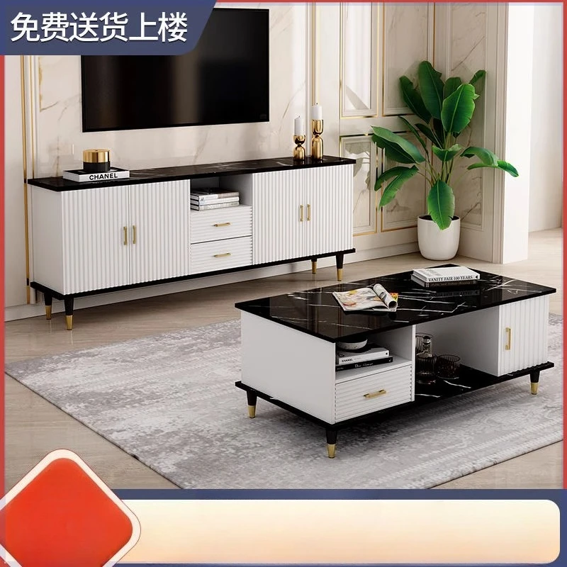 Simple TV cabinet storage and storage integrated cabinet, light luxury and high-end small apartment, wall floor cabinet