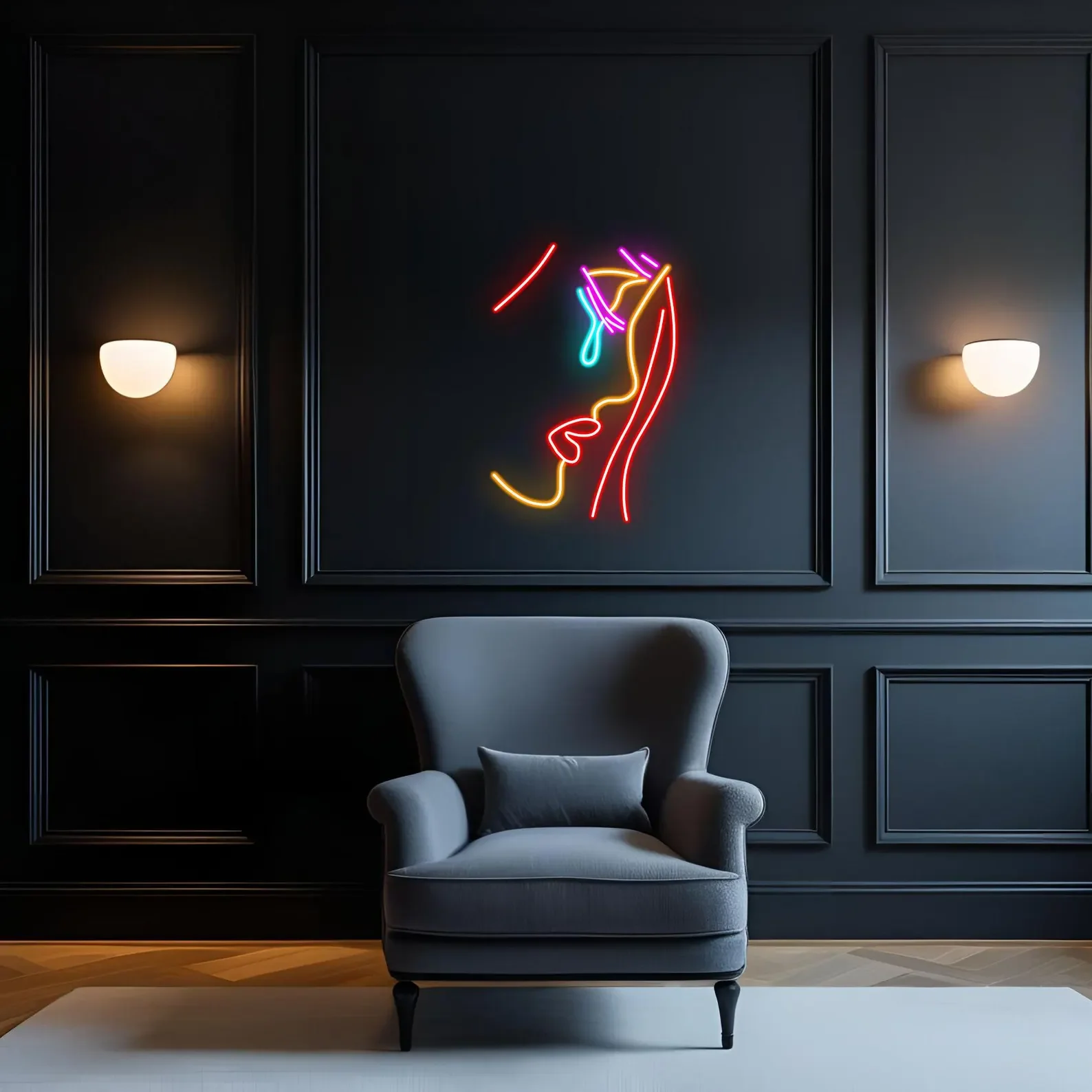 

Crying Woman Neon Sign, Tear Drop Face Neon Wall Art, Sad Face Neon Sign, Bedroom Wall Decor, Girl Room Wall Art, Beauty Center