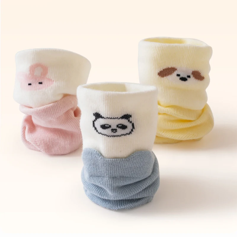 Mid Tube Baby Socks Cartoon Breathable Children Socks Skin‑friendly Elastic Cuff Baby Toddler Socks For 0‑5 Years