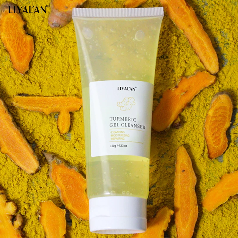 Turmeric Cleansing Gel Facial Cleanser Brighten Oil Control Reduce Blackheads Acne Clean Pores Soothe Moisturize Foam Face Wash