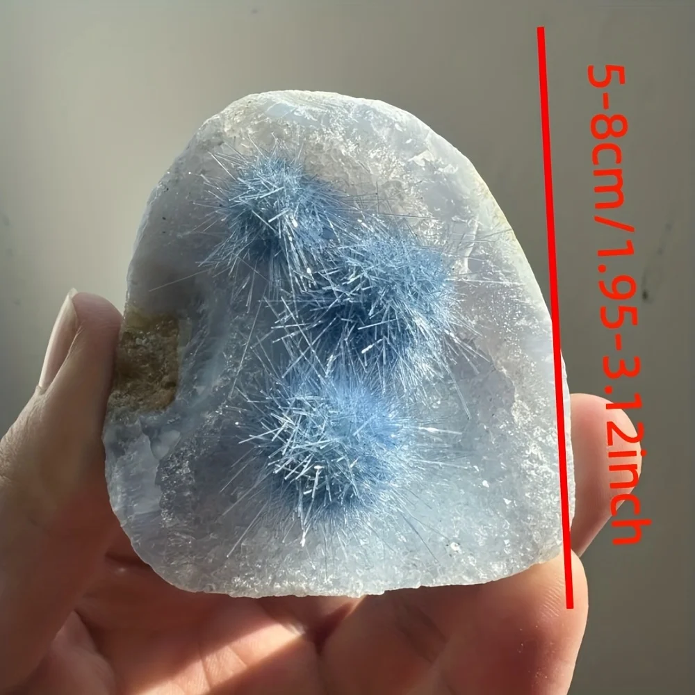 1pc Blue Agate Cluster Mineral Specimen - Zeolite Raw Faux, Quartz Cluster, Cluster, Mineral Specimens, Collection