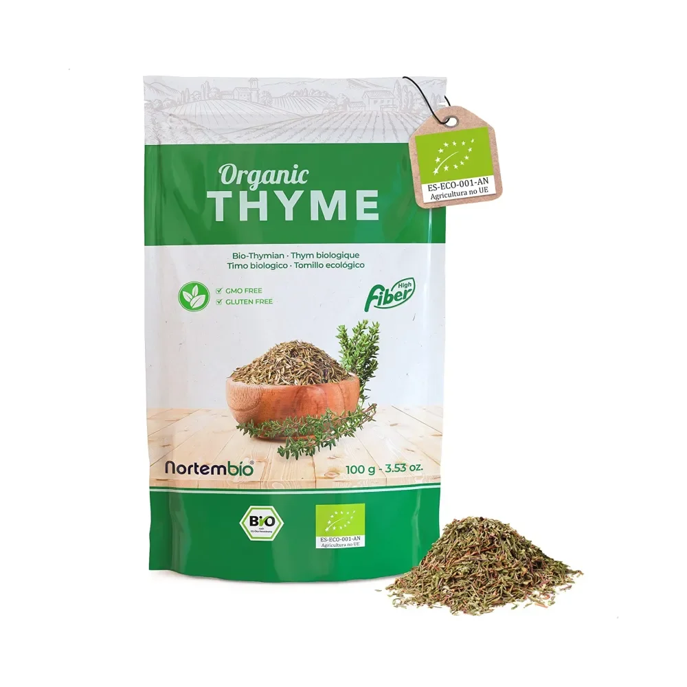 NORTEMBIO Tomillo Seco Ecológico 100% Natural 100g | Sin Conservantes ni Aditivos | Para Infusiones y Remedios Naturales