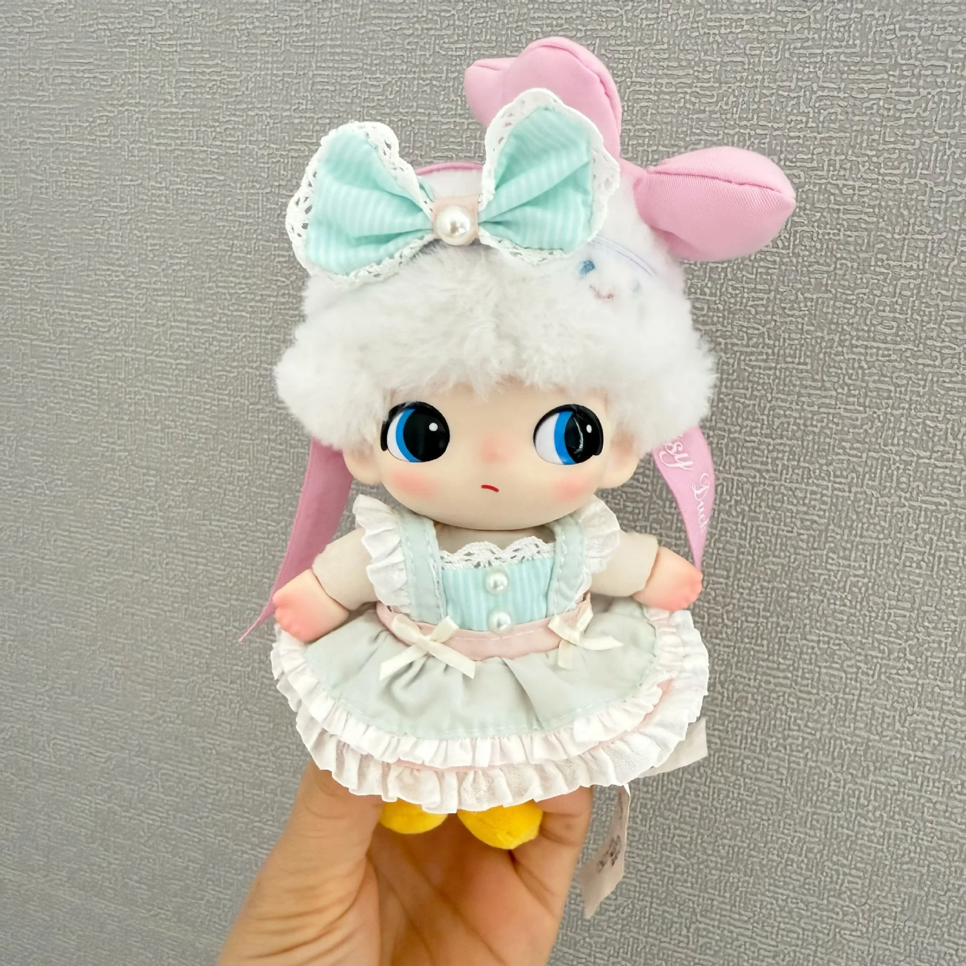 

DIMOO WORLD Cute Lolita Doll Outfit Bow Lace Trim Puffy Dress Pastel Color Fits 15/17cm 1st/2nd/3rd Gen Labubu