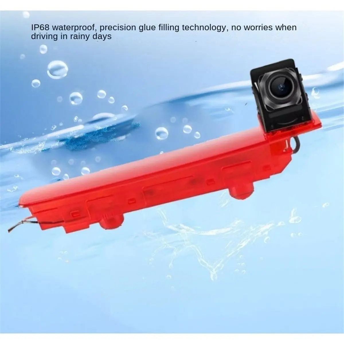 AU47-Waterproof Car Reverse Rear View Camera with Night Vision, High Level Brake Light Parking Camera Fit for VW T5 T6
