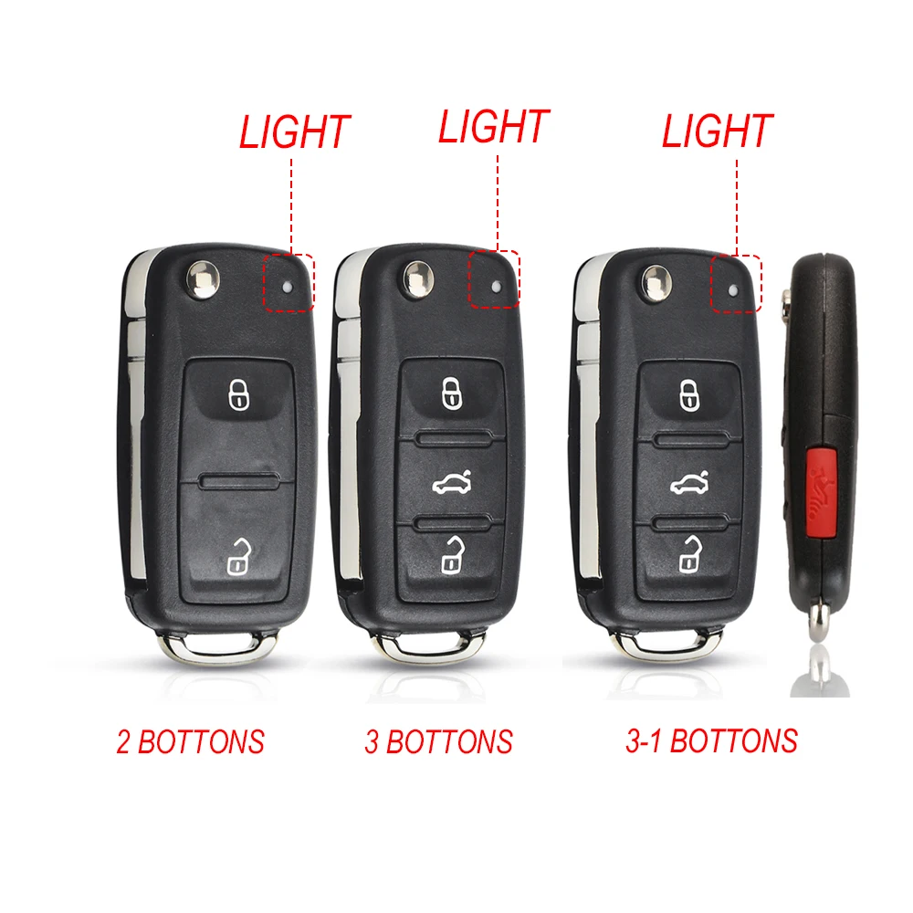 2/3/4 Buttons Car Key Remote Shell Case Fob for VW Volkswagen Skoda Octavia Golf Mk6 Tiguan Polo Passat CC SEAT Replace and logo