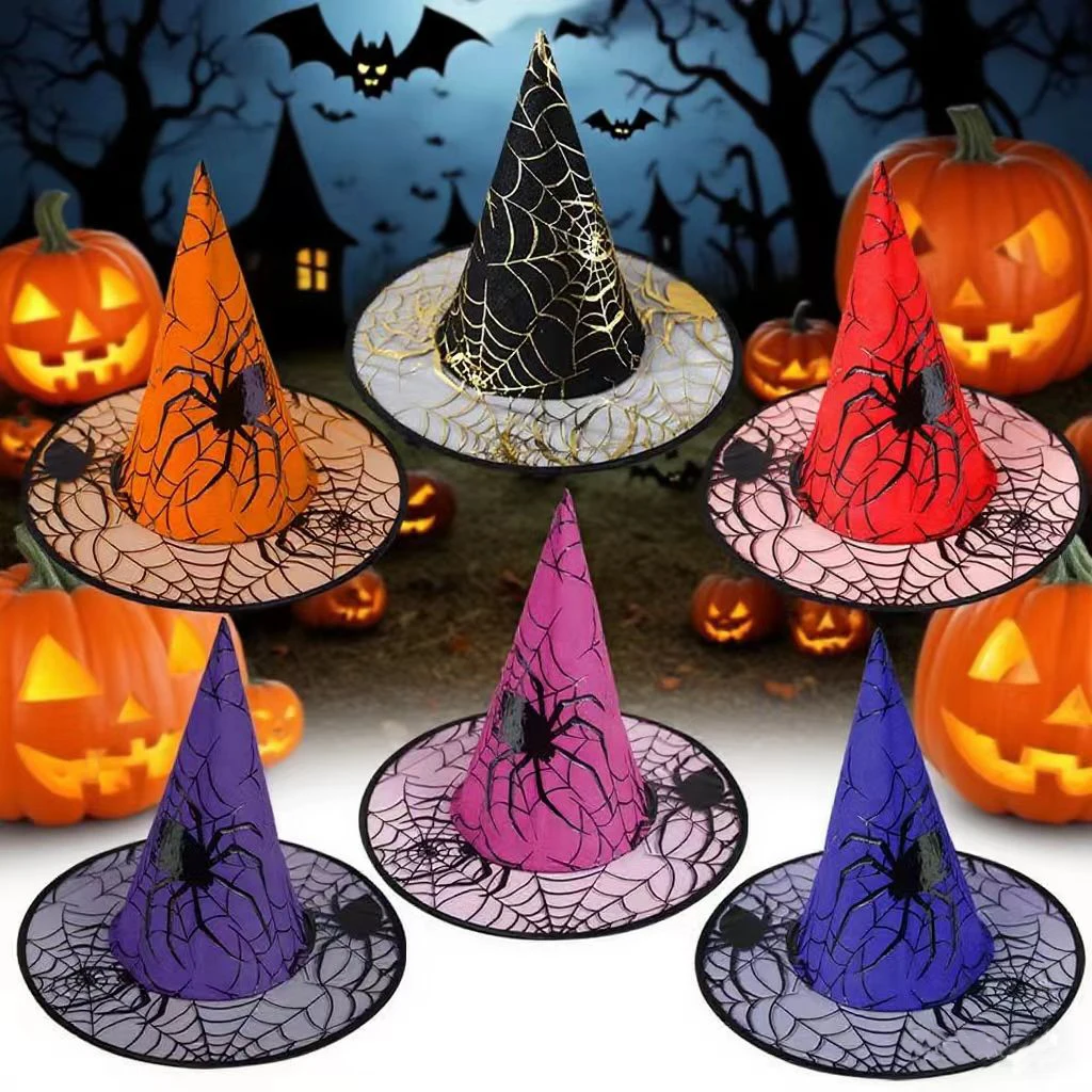 Hexenhut, Halloween-Dekorationszubehör, Hexenhut für Kinder und Erwachsene, Ballkleid, Magic Mesh Wizard Hat für Party – Detail 1