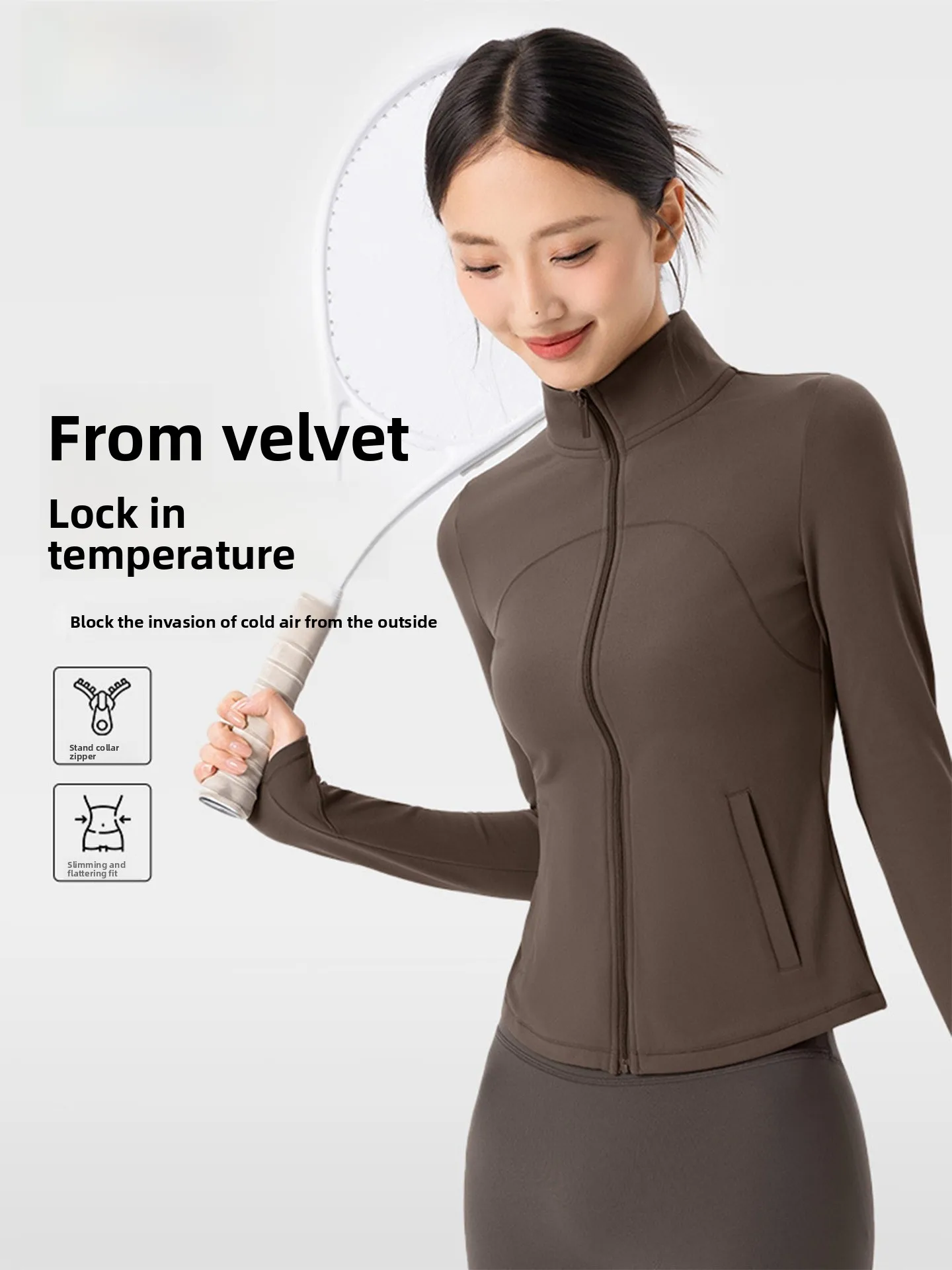 

Thiened Fce Sportswear Jaet, женская длинная футболка на молнии с застежкой-молнией, облегающий теплый топ на осень-зиму, футболка для тренировок