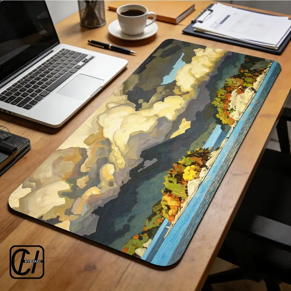 Landscape Art A.J. Casson Rough Weather Oxtongue Lake Mouse Pad Large Keyboard Mouse Desk Pad Non-Slip Rubber Gaming Mat XAXC