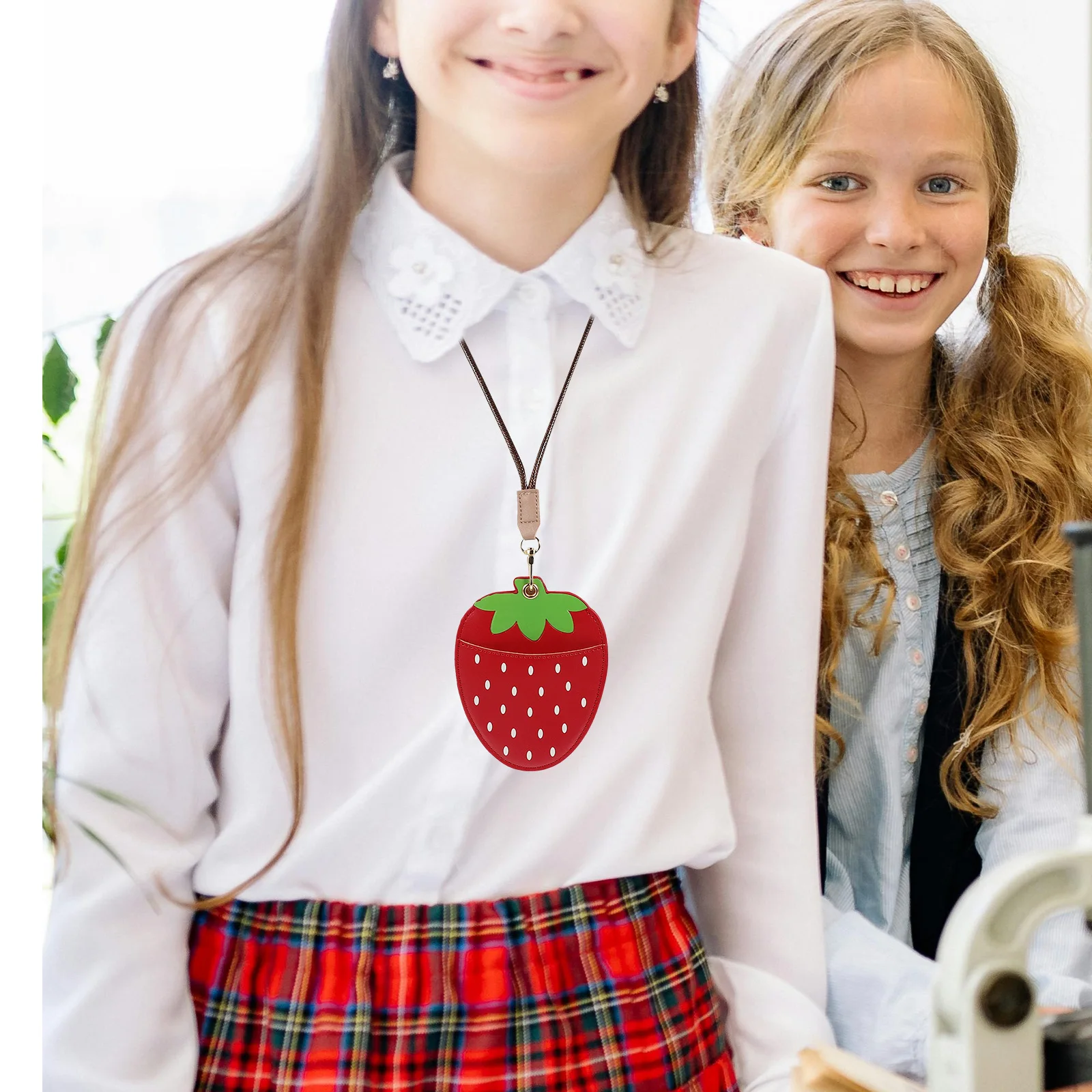 

Badge Holder with Lanyard Strawberry Breast Hanger Id Card Holders Name Tag for