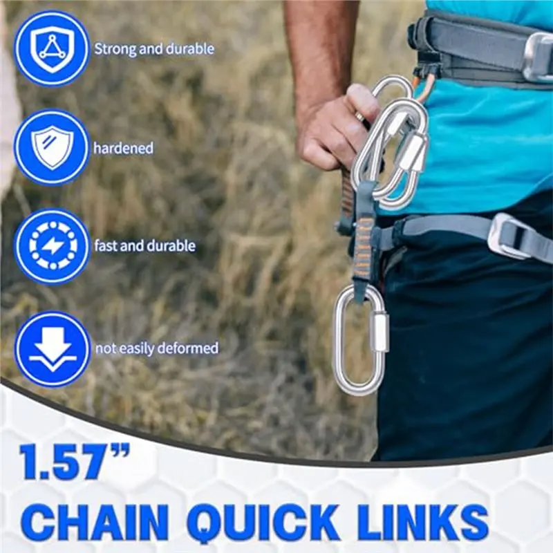 Y50A-Steel Quick Link Locking Connector Connection 50PCS For DIY& Outdoor Applications-Sturdy Design, 330 Lbs Load Capacity