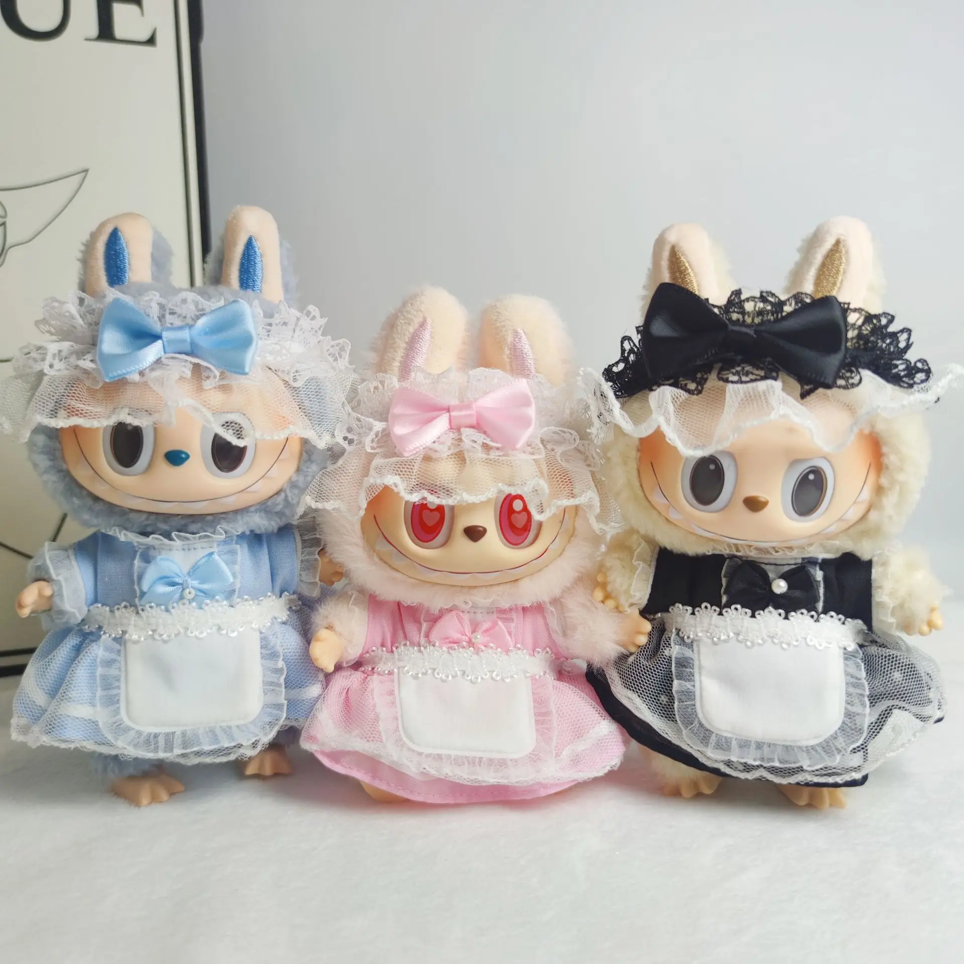 

Maid Skirt Doll Clothes Standing and Sitting Position Labubu Pendant Vinyl Labubu Doll Clothes Set 15cm 17cm Doll Clothes