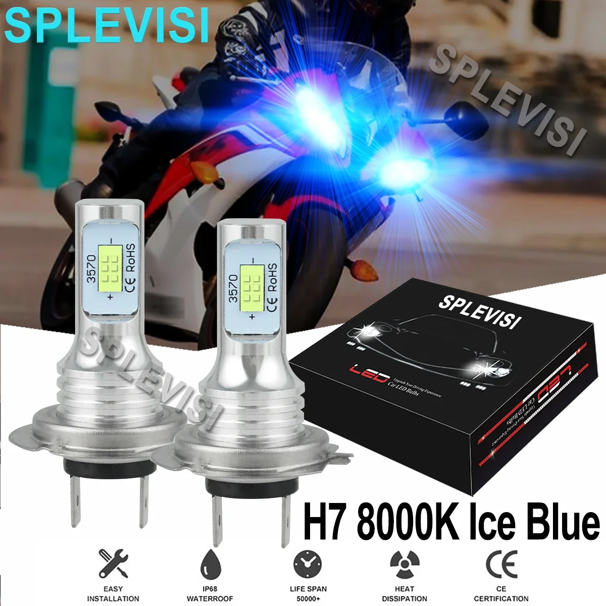 2x Ice Blue Motorcycle Headlight For YZF-R6 2006 2007 2008 2009 2010 2011 2012 2013 2014 2015 2016 2017 2018 2019 2020