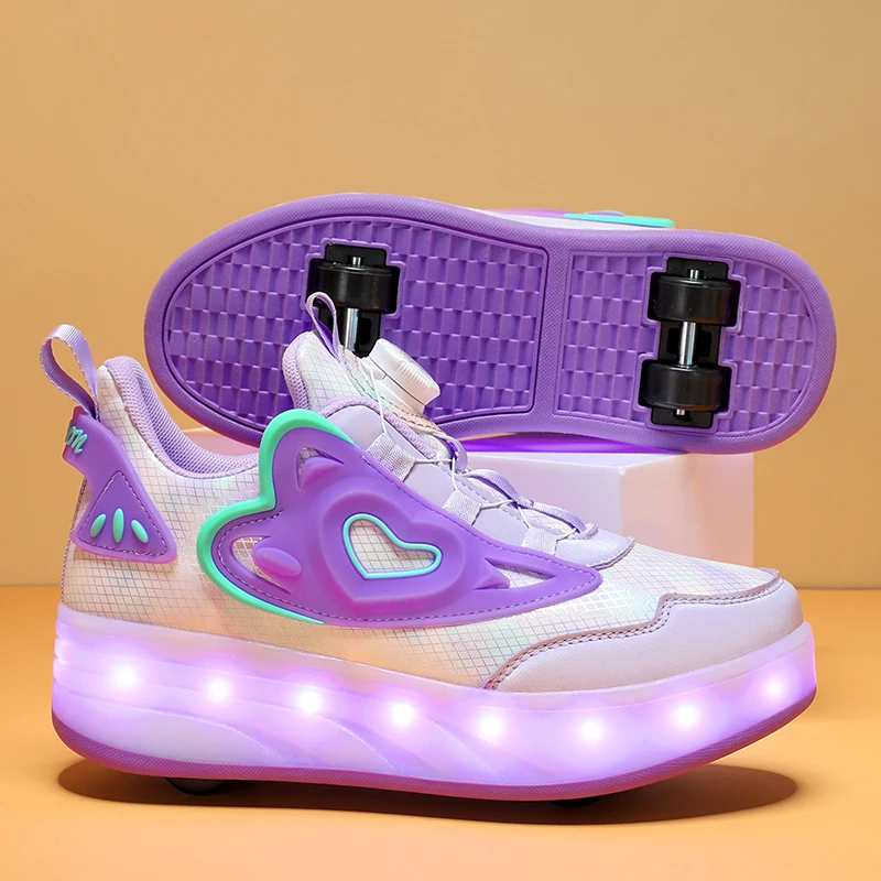 

Roller Skate Shoes 4 Wheels Sneakers Children Boys Led Flashing Light Gift Girls Fashion Sports Casual Led Light Kids Toys Boots