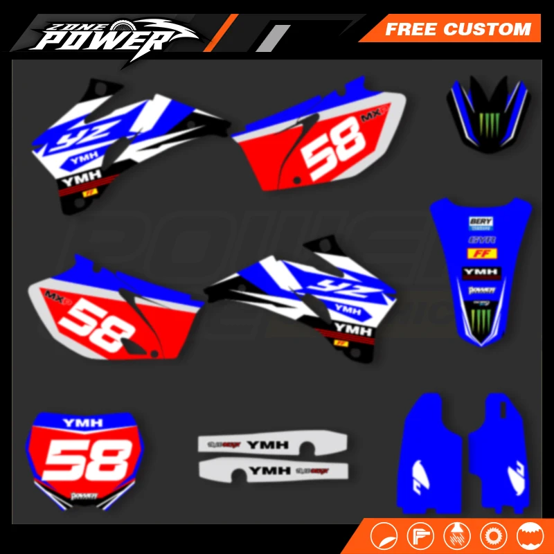 

Powerzone для Yamaha YZ250F YZ450F YZ 250F 450F YZF 250 450 2006 2007 2008 2009 мотоциклетные графические фоновые наклейки