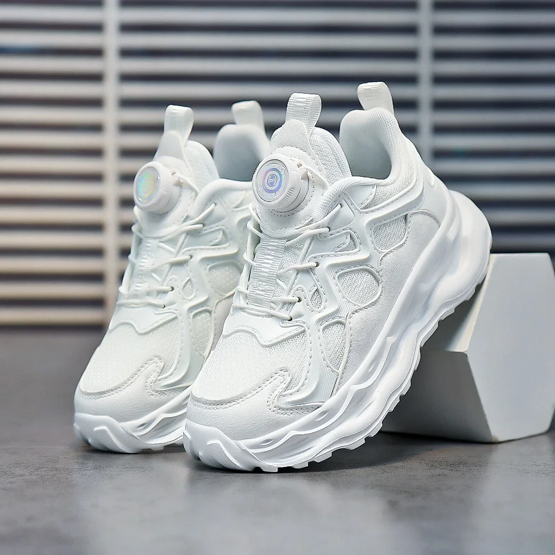 

Новая детская спортивная обувь с дышащей сетчатой поверхностью, нескользящие кроссовки для мальчиков и студентов, износостойкая повседневная обувь