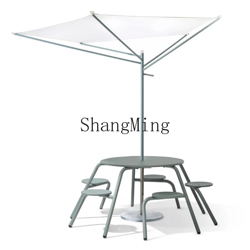 SM Household Table and Chair Set High-End Leisure Homestay Villa Courtyard Open-Air Stainless Steel Rainproof Sunproof