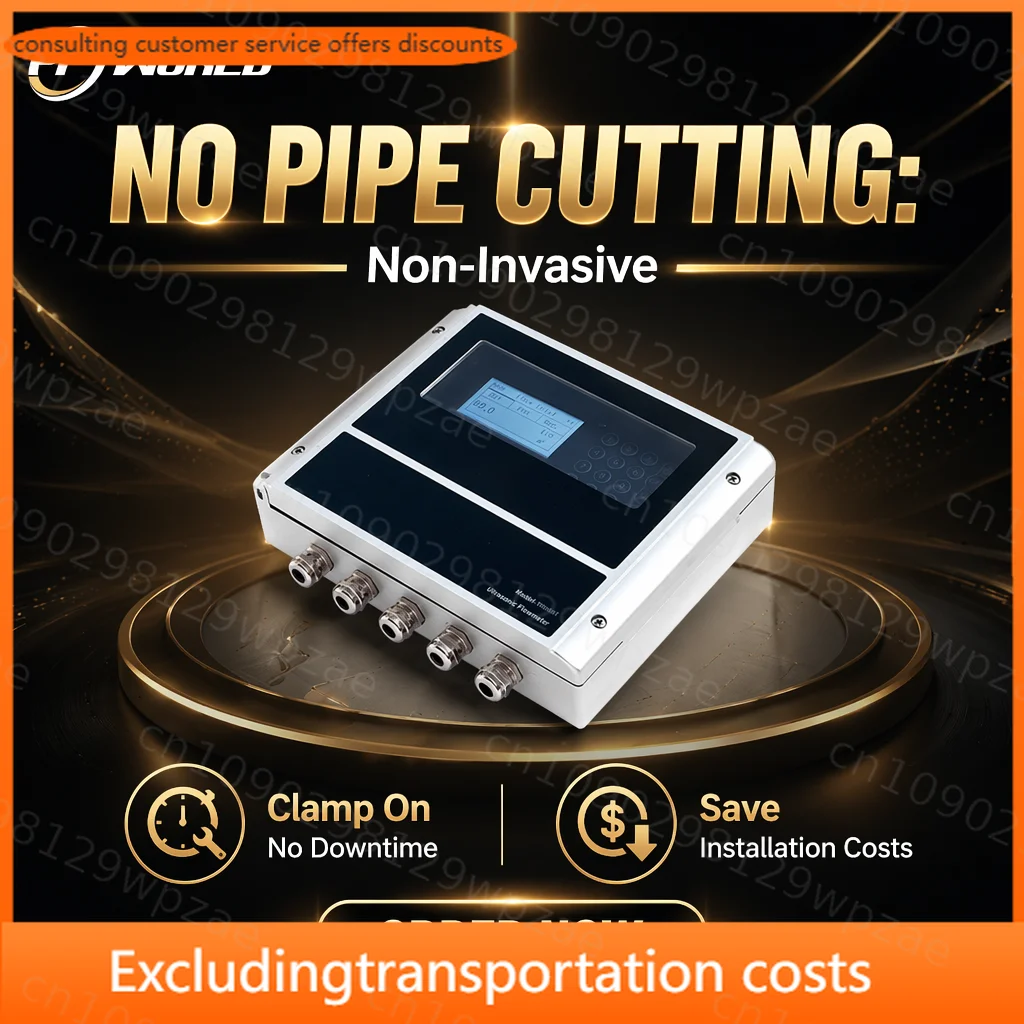 Wall Mounted Ultrasonic Flowmeter Sensors Clamp on Transit Time Flow Meter Non Invasive Water Flow Monitoring CE Certified