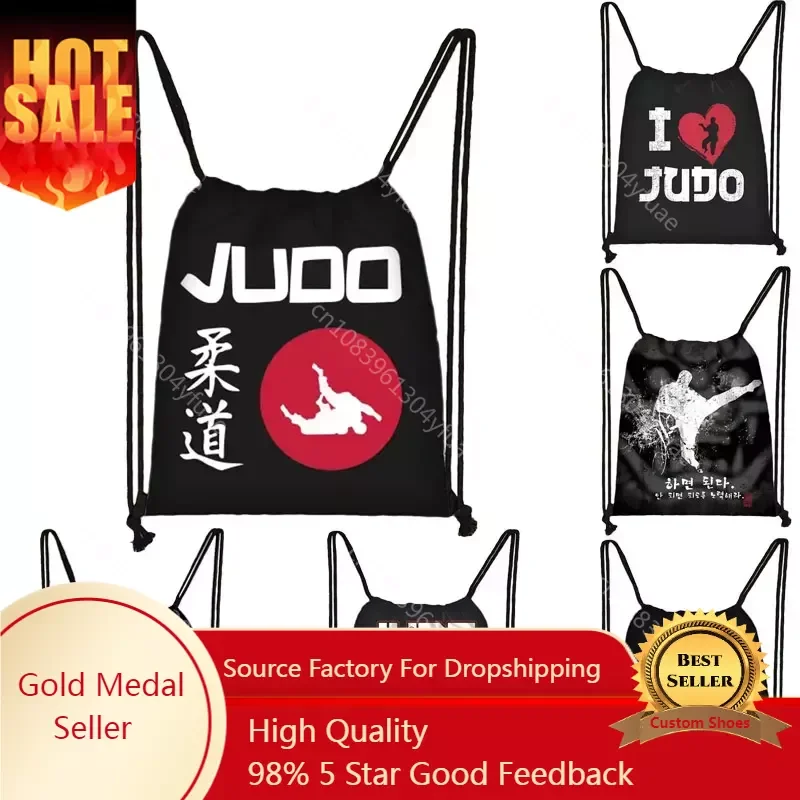 

Cool Martial Taekwondo /I Love Judo / drawstring bag boys girls fashion storage bags teenager backpack man travel backpack