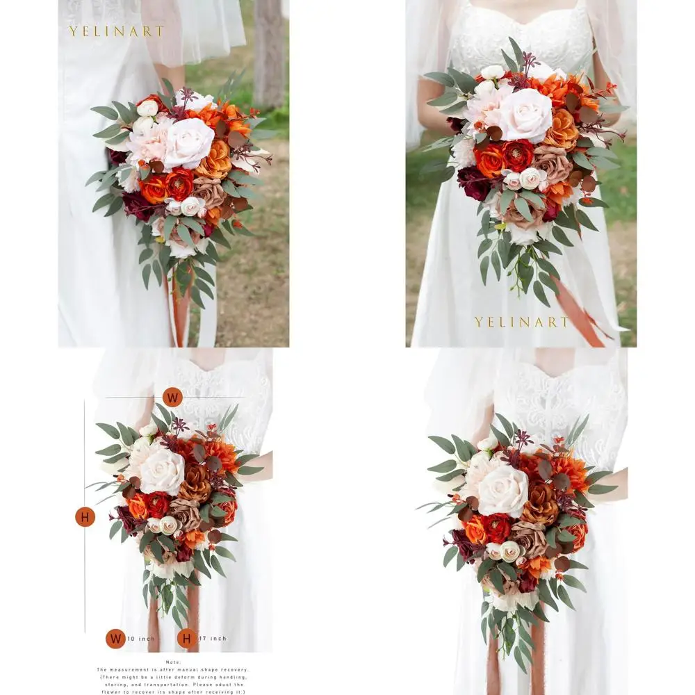 

Искусственные букеты роз 10 дюймов для деревенских и богемных осенних свадеб