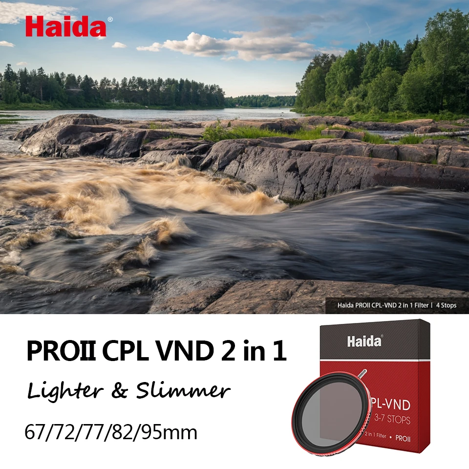 Imagem -05 - Haida Proii Câmera Lens Filter Pro-vnd em 37 Stops Nd8 Nd128 Vloggers Fotografia 67 mm 72 mm 77 mm 82 mm 95 Milímetros