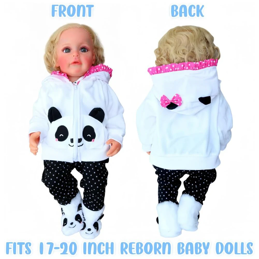 リボーン人形ベビー服パンダ衣装 18-20 インチリボーン人形パンダ服女の子ベビー服ベビーセット